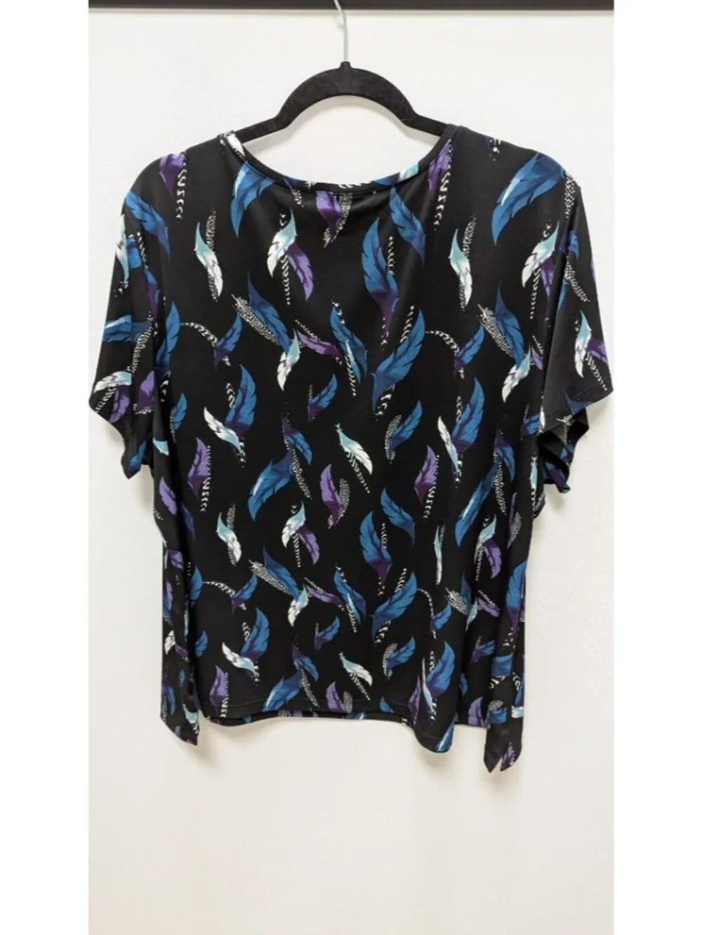 east 5th essentials Black Feather Print Blouse - Picture 2 of 2